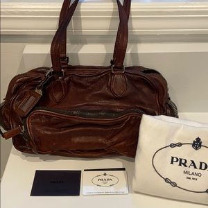 Prada Vintage Brown Leather Bag